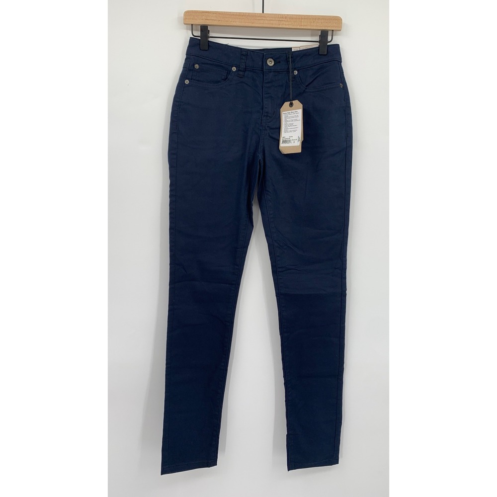 Prana Kayla Jeans Womens 0 Blue High Rise Organic Cotton Stretch Denim NEW